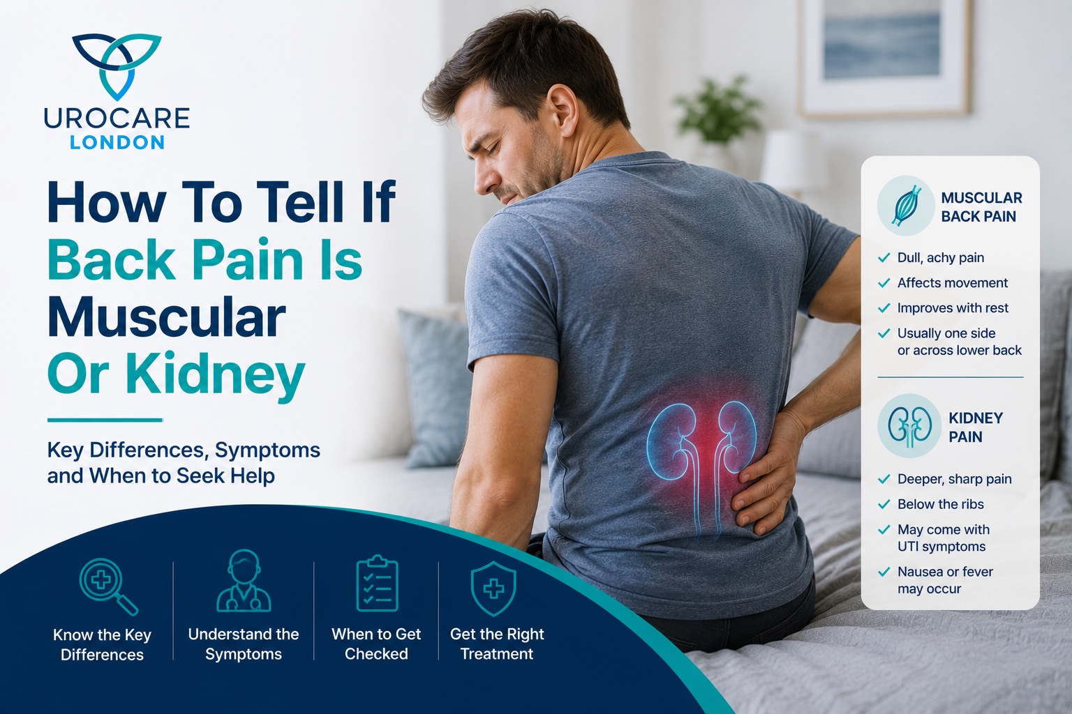 muscular vs kidney back pain -- Mr Maneesh Ghei consultant urologist London